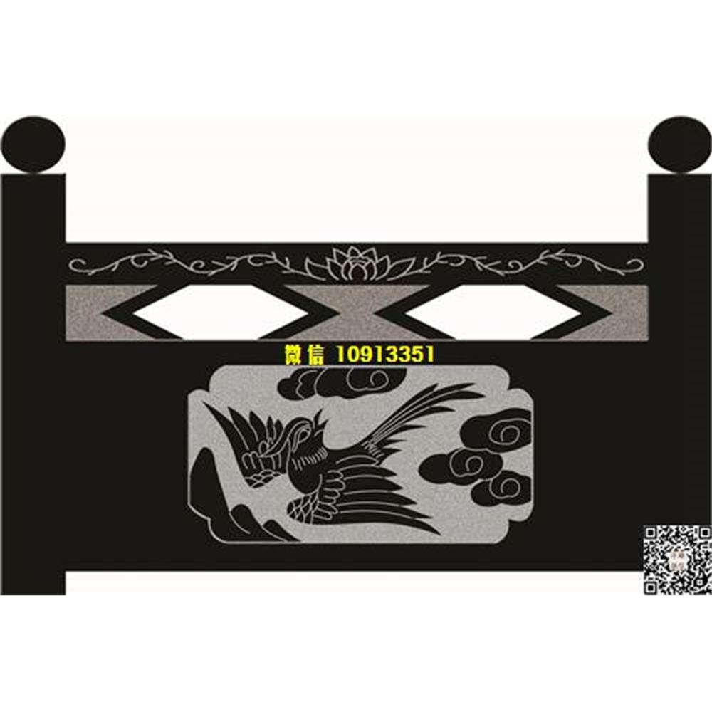 精雕图174祥云鸟栏板精雕图线雕图线条图单线铣底图_电脑雕刻plt文泰矢量图精雕图浮雕图